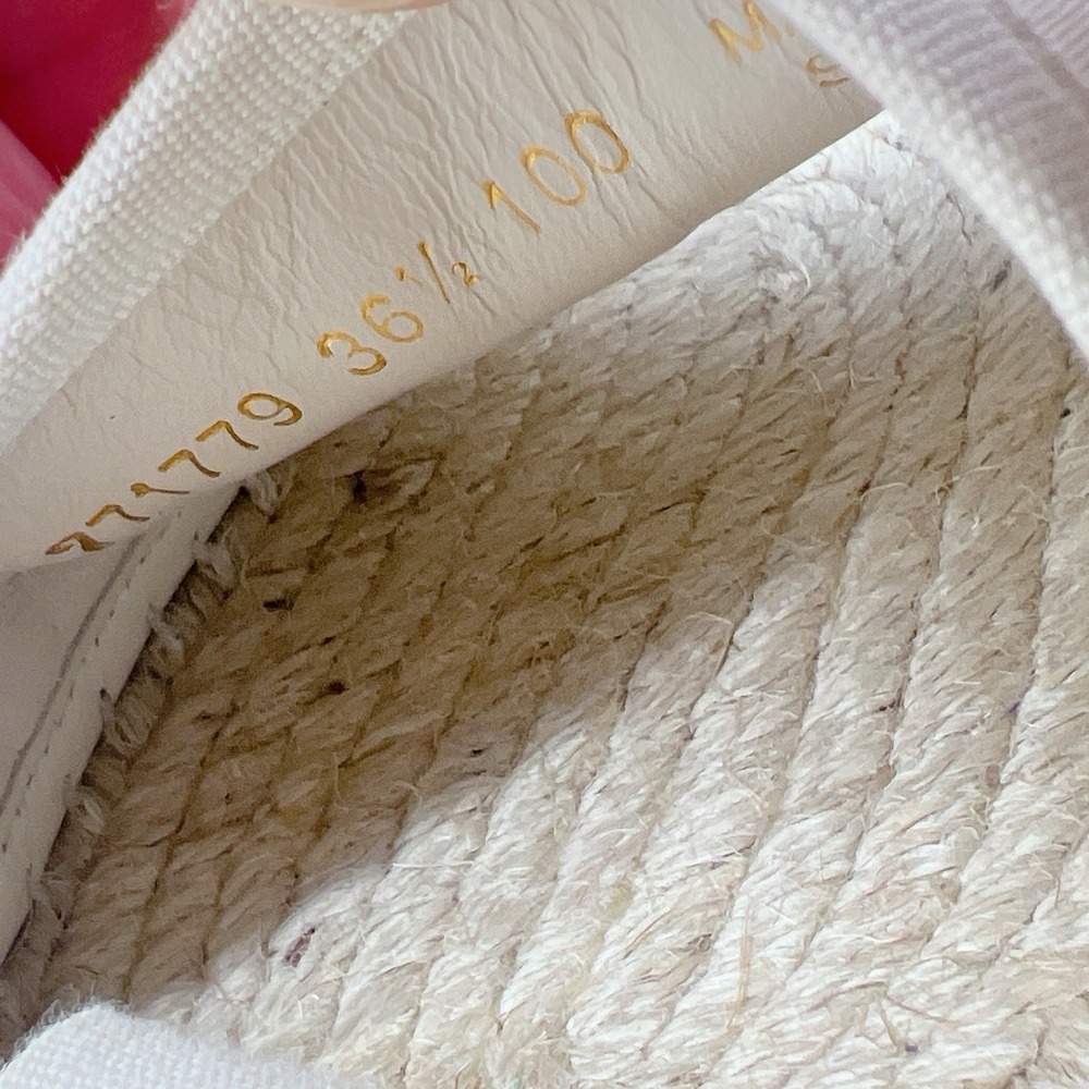 Gucci GG Damita Espadrille Wedge Sandal Eyelet Beige Canvas EU 36.5 US 6.5 - Picture 14 of 15